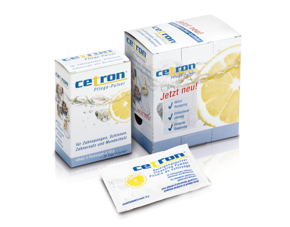 CETRON® Reinigungspulver, Kieferorthopädie, Produktbild, deutsch, Katalog