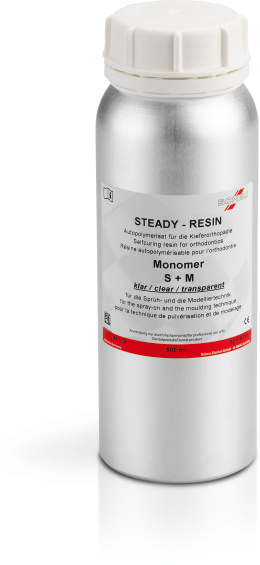 STEADY-RESIN S+M, klar, Monomer, Kieferorthopädie, Produktbild, Katalog